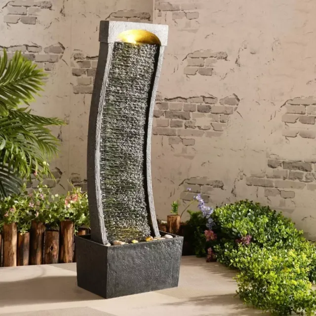 Garden fountain feature for relaxation